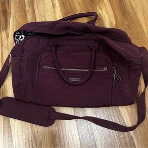 Vera Bradley Burgundy Quilted Weekender Bag